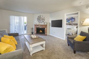 Flooring in Living Room at The Glen at Briargate Apartments